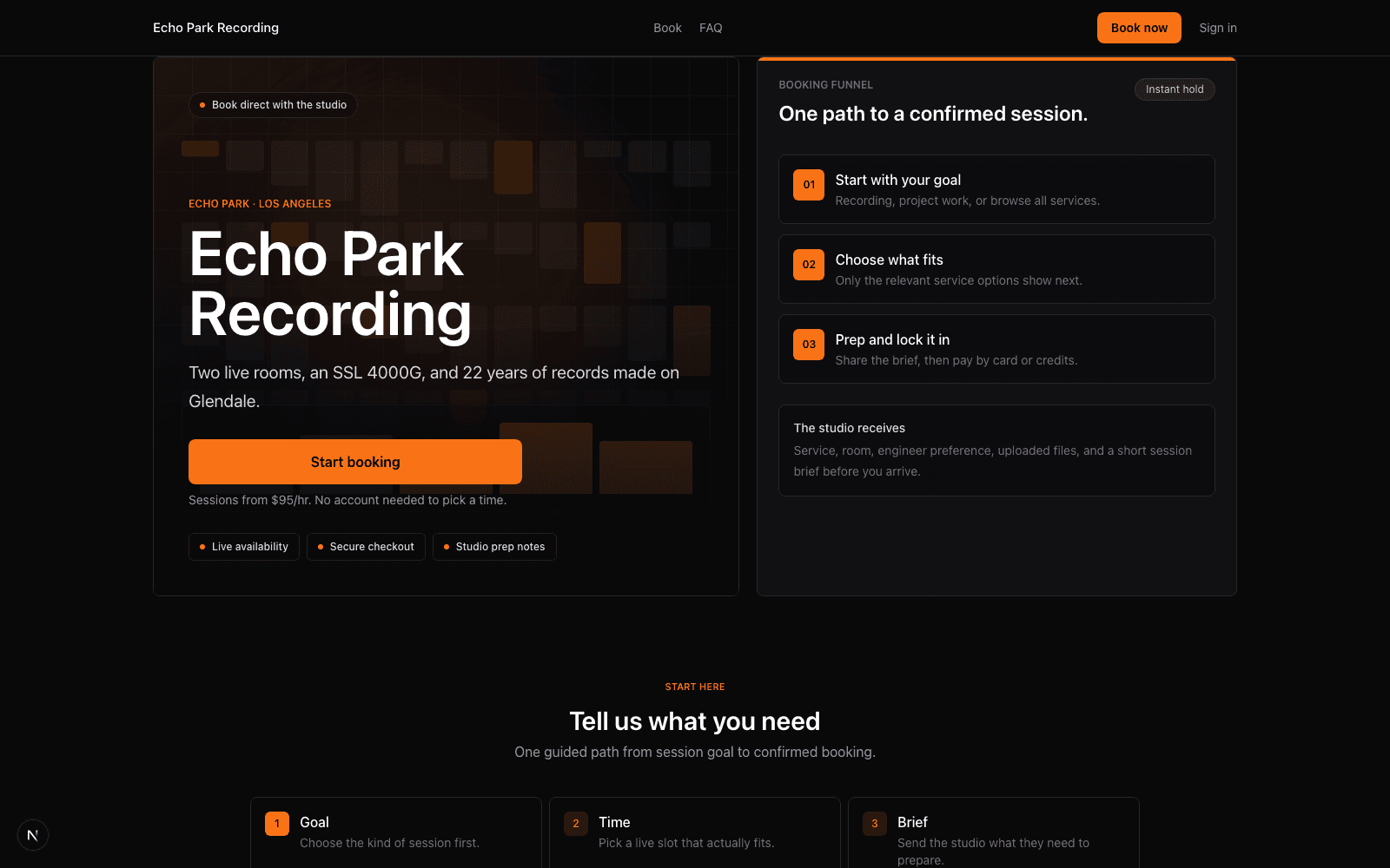 Booking Page